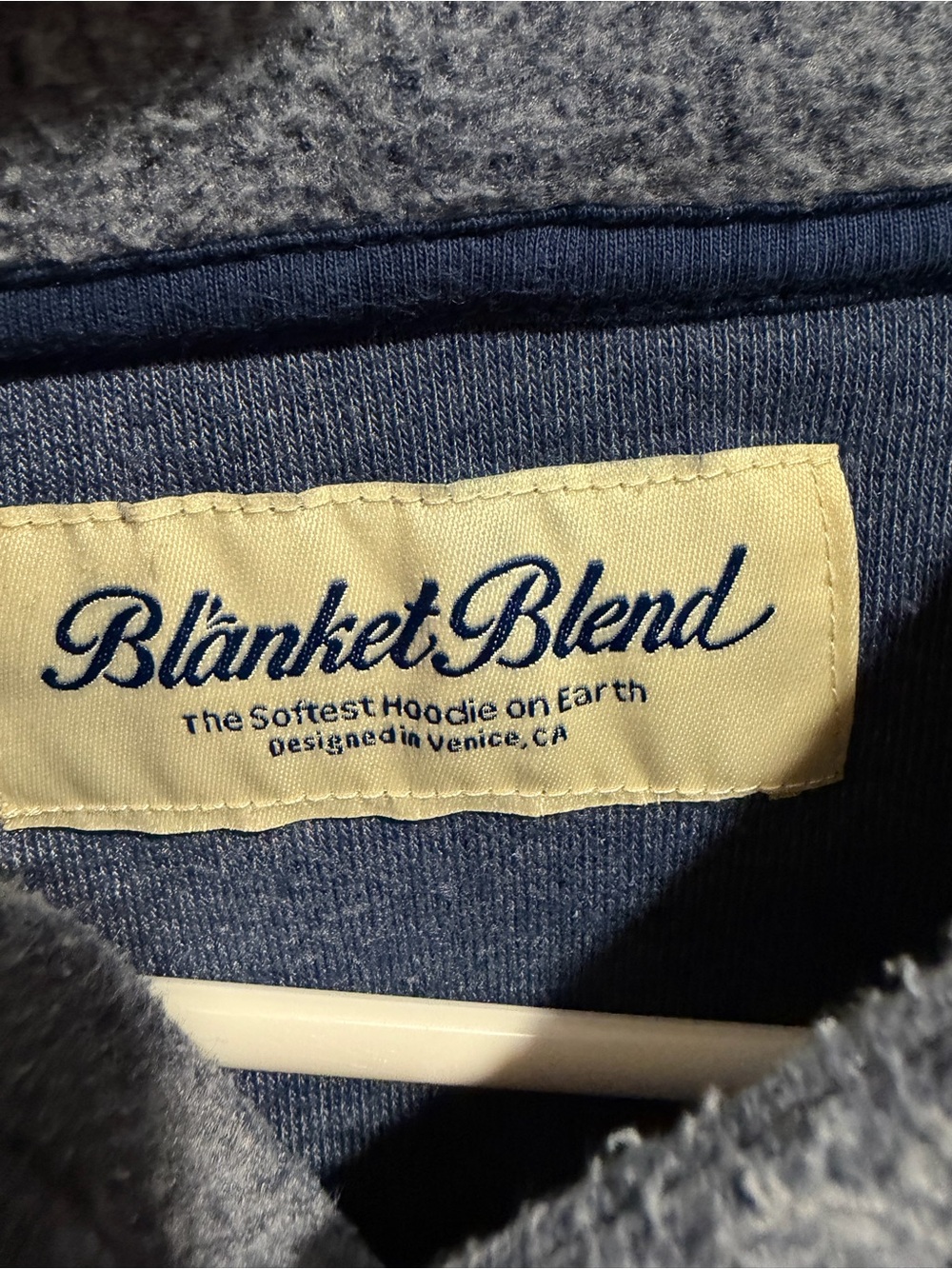 BlankedBlend Men's Blue Sherpa Hooded Pullover - Cozy Everyday Hoodie - Picture 2 of 6